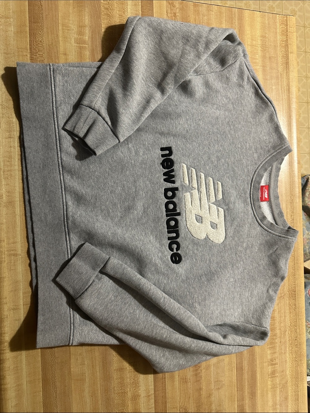 New Balance Grey Crewneck with Embroidered NB Logo